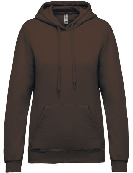 Damen Kapuzenpullover Kariban K473 Schokolade