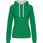 Damen-Sweatshirt mit kontrastierender Kapuze Kariban K465 helles Kellygrün/Weiß