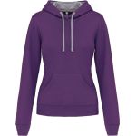 Damen-Sweatshirt mit kontrastierender Kapuze Kariban K465 lila/oxfordgrau