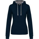Damen-Sweatshirt mit kontrastierender Kapuze Kariban K465 Marineblau/Feingrau