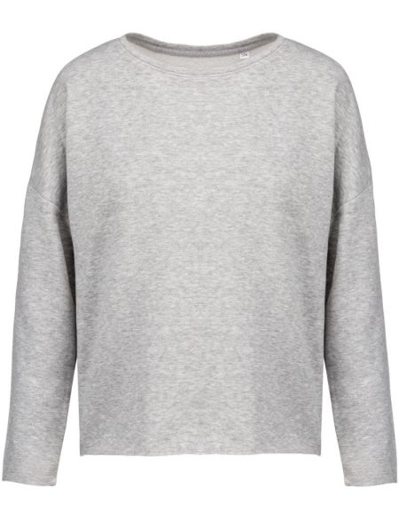 Damen-Oversize-Sweatshirt Kariban K471 hellgrau meliert