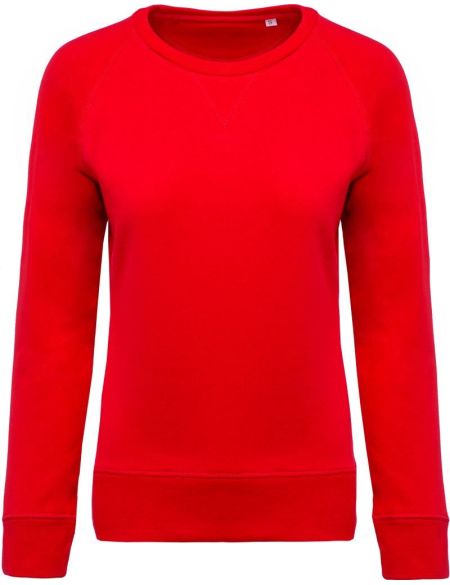 Damen-Raglan-Sweatshirt aus Bio-Baumwolle Kariban K481 rot