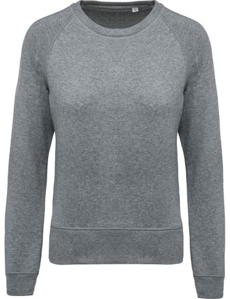 Damen-Raglan-Sweatshirt aus Bio-Baumwolle Kariban K481 grau meliert