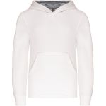 Kinder-Sweatshirt mit kontrastierender Kapuze Kariban K453 Weiß/Feingrau