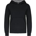 Kinder-Sweatshirt mit kontrastierender Kapuze Kariban K453 Schwarz/Feingrau