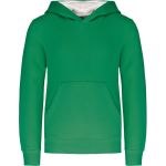 Kinder-Sweatshirt mit kontrastierender Kapuze Kariban K453 helles Kellygrün/Weiß