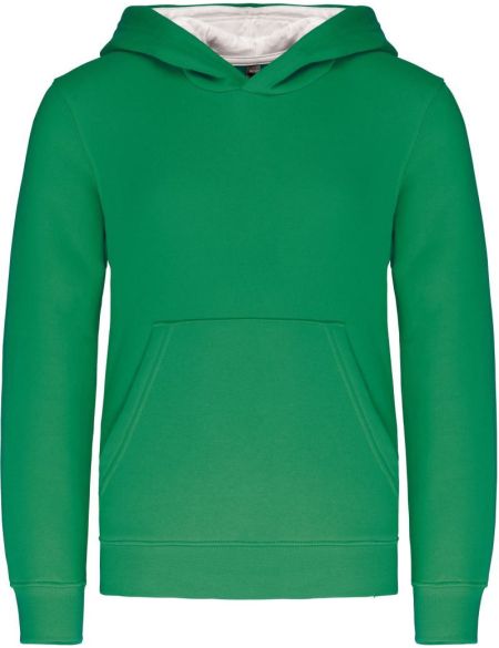 Kinder-Sweatshirt mit kontrastierender Kapuze Kariban K453 Weiß/Feingrau