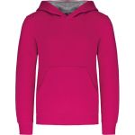 Kinder-Sweatshirt Kontrast mit Kapuze Kariban K453 Fuchsia/Feingrau