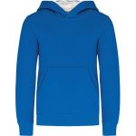 Kinder-Sweatshirt mit kontrastierender Kapuze Kariban K453 helles Königsblau/Weiß