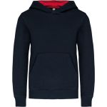 Kontrastfarbenes Kapuzensweatshirt für Kinder Kariban K453 Marine/Rot