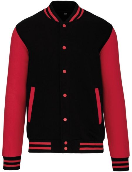 Unisex Fleecejacke Teddy Kariban K497 schwarz/rot