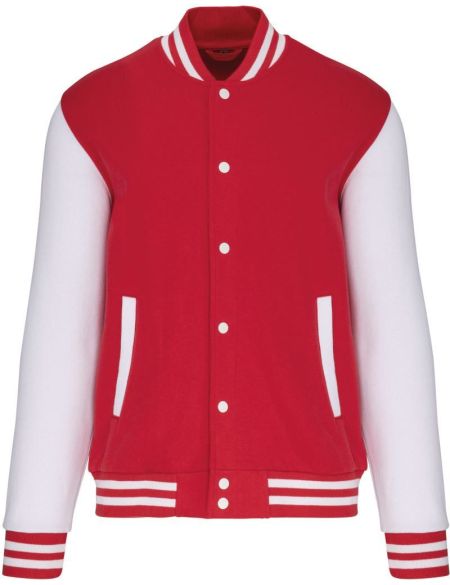 Unisex-Fleecejacke Teddy Kariban K497 rot/weiß