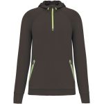 Sport-Sweatshirt mit Kapuze und 1/4-Reißverschluss Kariban ProAct PA360 dunkelgrau