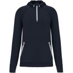 Kariban ProAct PA360 Marineblauer Kapuzenpullover mit 1/4-Reißverschluss