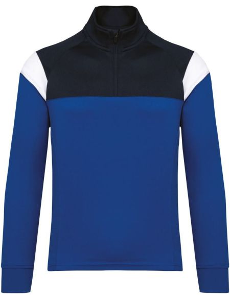 Trainings-Sweatshirt für Kinder mit 1/4-Reißverschluss Kariban ProAct PA388, dunkles Königsblau/Marineblau