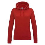 Just Hoods Damen-College-Hoodie AWJH001F feuerrot
