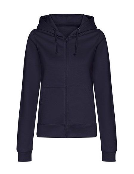 Damen-Kapuzenpullover Just Hoods Women's College Zoodie AWJH0050F tiefschwarz