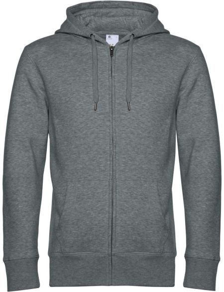 Herren-Kapuzenpullover King Zipped Hood meliert mittelgrau