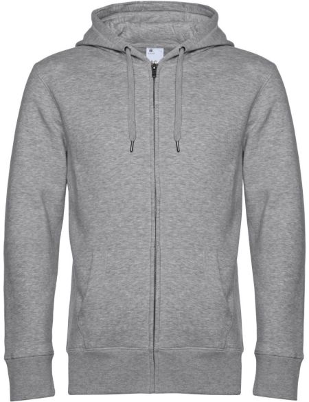 King Zipped Hood Herren-Sweatshirt in Heidegrau