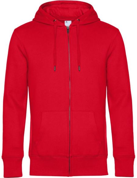 King Zipped Hood rotes Herren-Sweatshirt