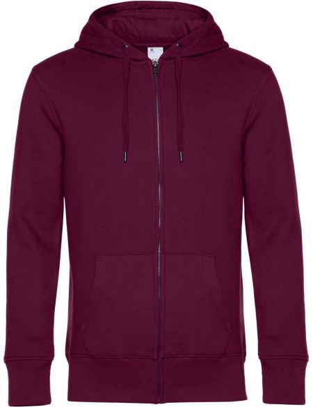King Zipped Hood Herren-Sweatshirt in dunkler Kirsche