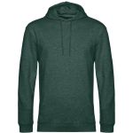 Herren-Sweatshirt mit Kapuze, Kapuzenpullover, dunkelgrün meliert