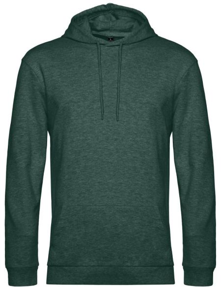 Herren-Sweatshirt mit Kapuze, Kapuzenpullover, dunkelgrün meliert