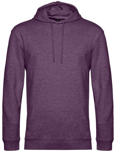 Herren-Sweatshirt mit Kapuze, Kapuzenpullover, lila meliert
