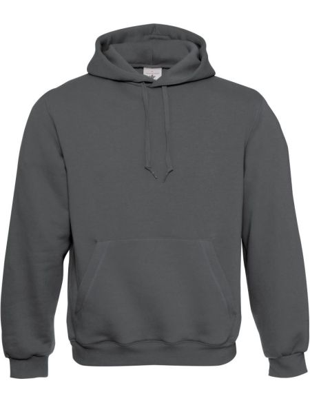 Stahlgraues Herren-Sweatshirt mit Kapuze