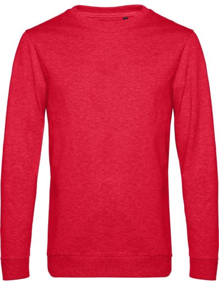Kapuzenpullover ohne Kapuze, Set in 01.U01W, meliertes Rot