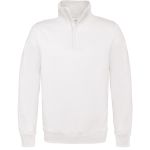 Kapuzenpullover ohne Kapuze mit 1/4 Reißverschluss ID.004 80/20 weiß