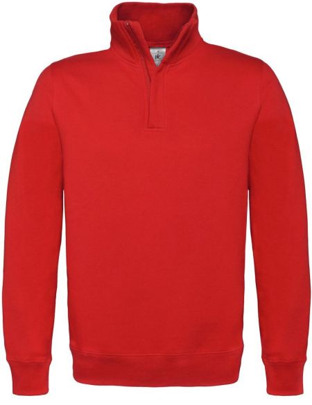 Sweatshirt ohne Kapuze mit 1/4 Reißverschluss ID.004 80/20 rot