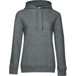 Damen-Kapuzensweatshirt Queen Hooded mittelgrau meliert