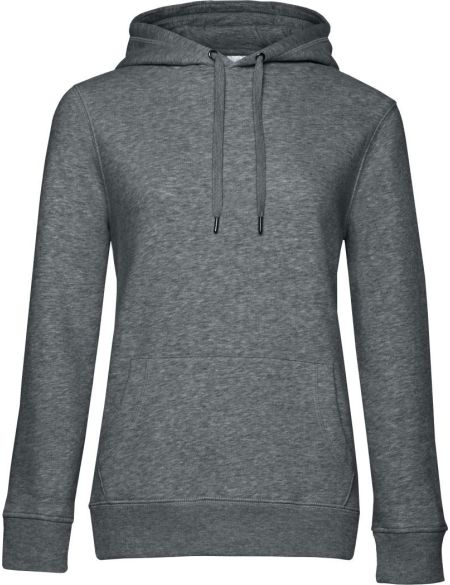 Damen-Kapuzensweatshirt Queen Hooded mittelgrau meliert