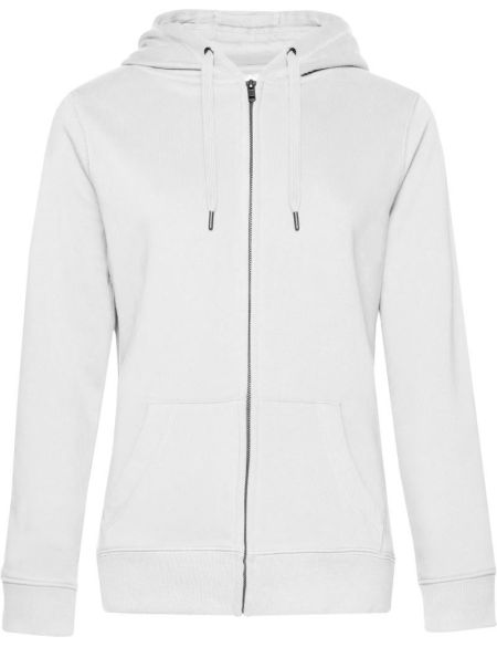 Damen-Kapuzenpullover Queen Zipped Hood weiß