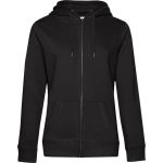 Damen Kapuzenpullover Queen Zipped Hood schwarz pur