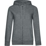 Damen-Kapuzensweatshirt Queen Zipped Hood meliert mittelgrau