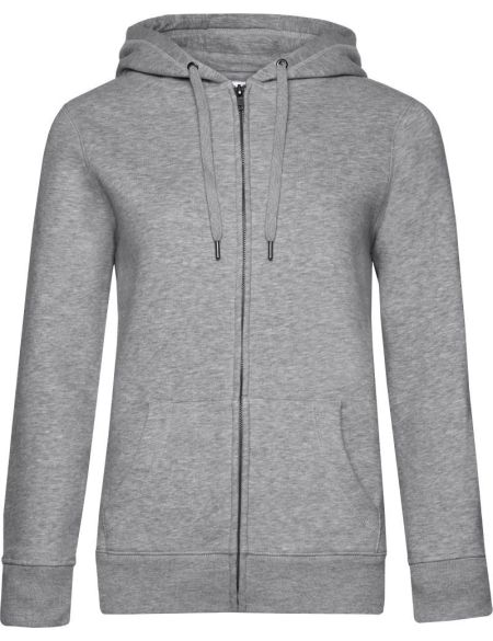 Damen-Kapuzenpullover Queen Zipped Hood grau meliert