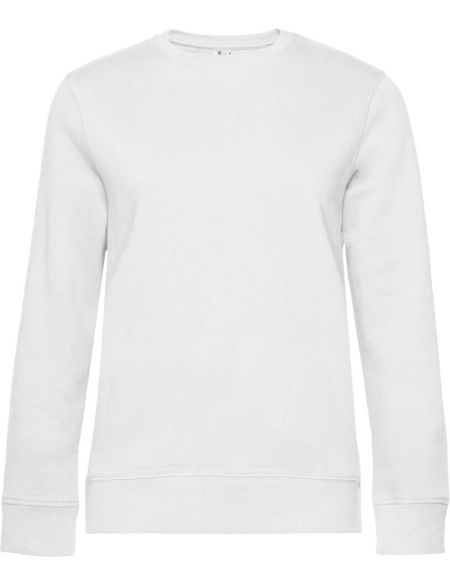 Damen-Sweatshirt ohne Kapuze Queen Crew Neck weiß