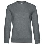 Damen-Sweatshirt ohne Kapuze Queen Crew Neck meliert mittelgrau
