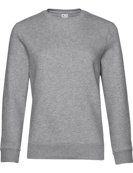Damen-Sweatshirt ohne Kapuze Queen Crew Neck grau meliert