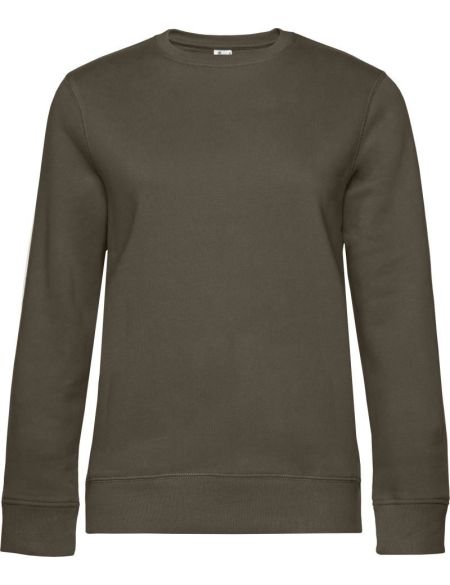 Damen-Sweatshirt ohne Kapuze Queen Crew Neck weiß