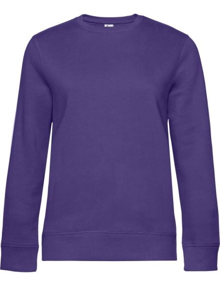 Damen-Sweatshirt ohne Kapuze Queen Crew Neck strahlendes Lila