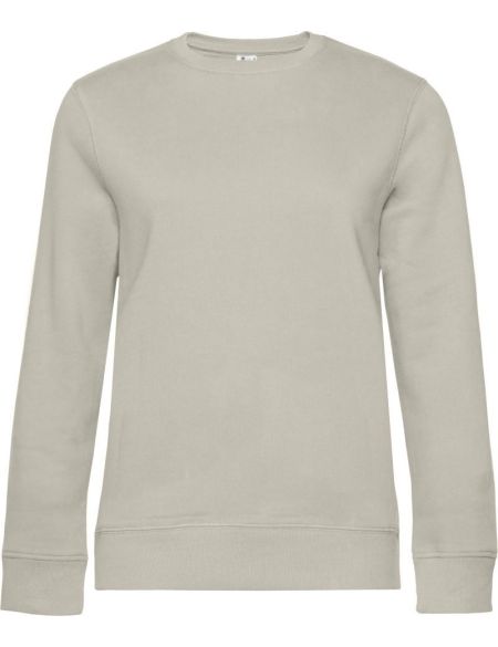 Damen-Sweatshirt ohne Kapuze Queen Crew Neck grauer Nebel