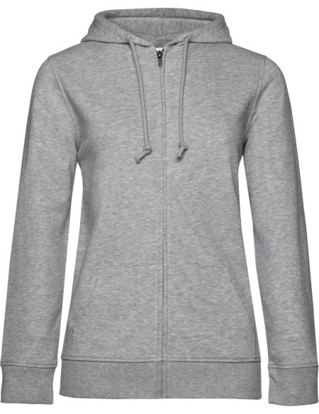 Damen-Sweatshirt mit Kapuze Inspire Zipped Hood Damen grau meliert