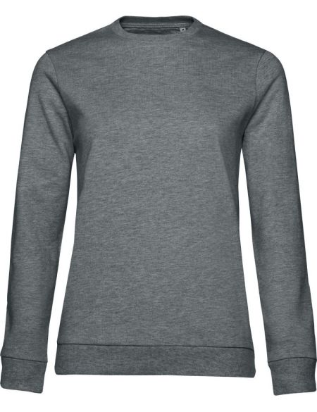 Damen-Sweatshirt ohne Kapuze im Damen-Set, mittelgrau meliert