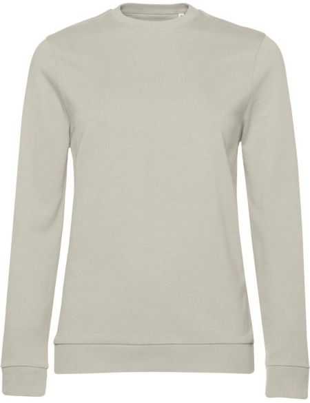 Damen-Sweatshirt ohne Kapuze, Set in Damen-Nebelgrau