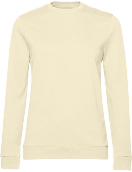 Damen-Sweatshirt ohne Kapuze, Set in Damen-Hellgelb meliert