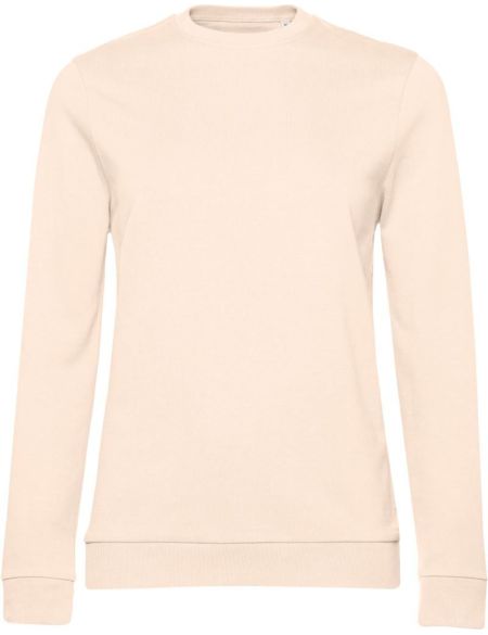 Damen-Sweatshirt ohne Kapuze, Set in Damen-Blassrosa