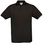 Herren-Poloshirt Piqué schwarz